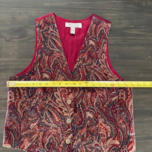 Vintage Karen Scott Paisley Vest - Size Medium - 100% Cotton - Made in Sri Lanka - Picture 4 of 6